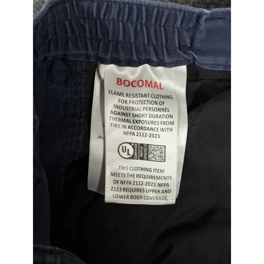 BOCOMAL FR Pants Mens 34x30 Blue Cargo Flame Resistant Workwear CAT2 NFPA2112